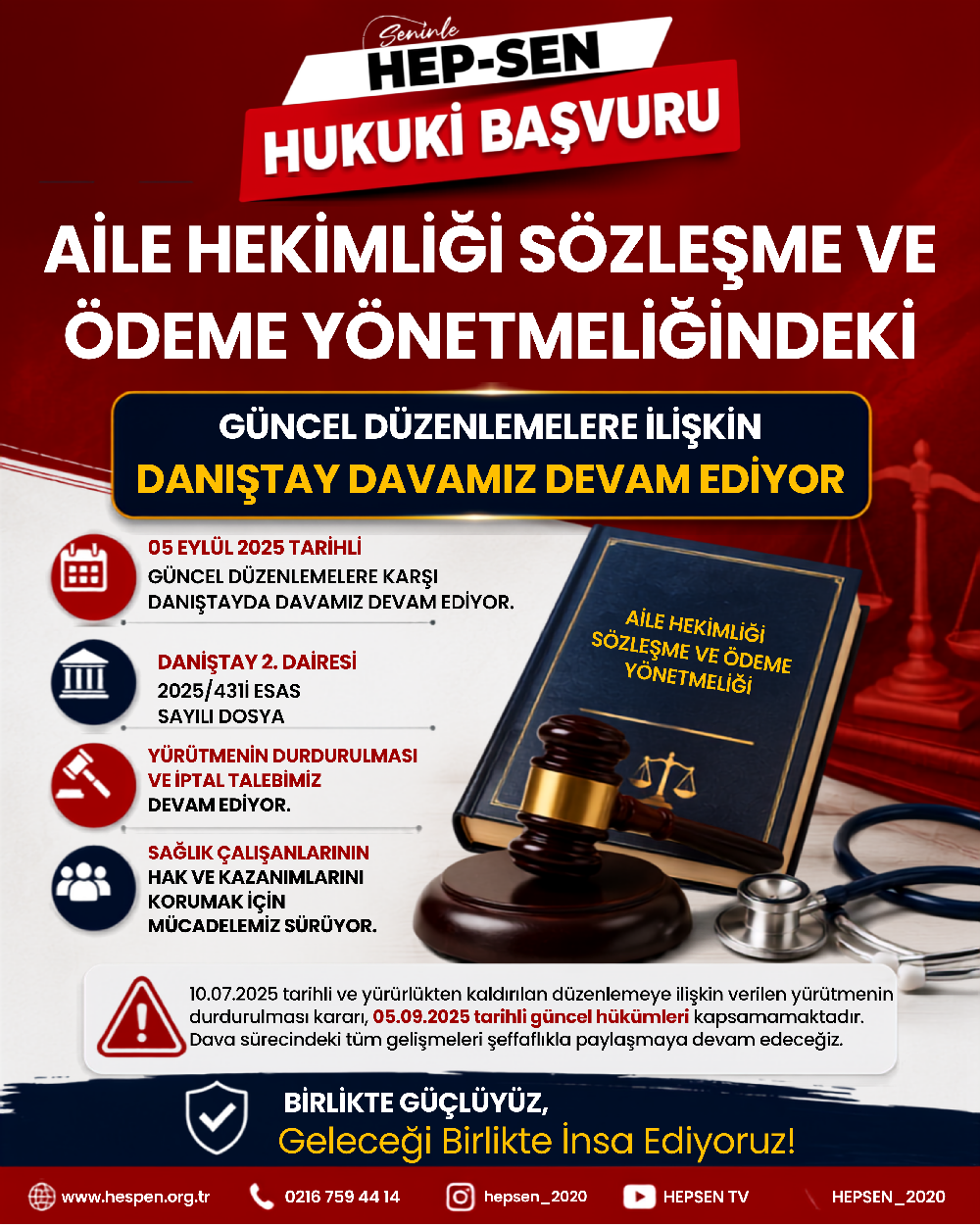 HEP-SEN’den Aile Hekimliği Sözleşme ve Ödeme Yönetmeliği Açıklaması: Güncel Düzenlemelere İlişkin Davamız Devam Ediyor